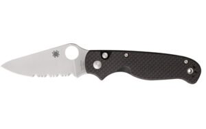 SPYDERCO BUTTONUP CF PS 3.27" BK/SLV